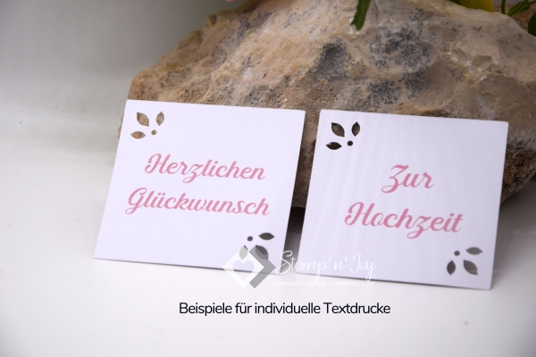 Explosionsbox Hochzeit ca. 7x7x7cm personalisierbar | Geldgeschenk | Zierschachtel | Motiv: floral | puderrosa weiß | Art. Nr. 03020305